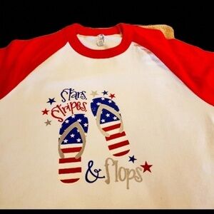 Alstyle Red & White Classic Raglan Tee